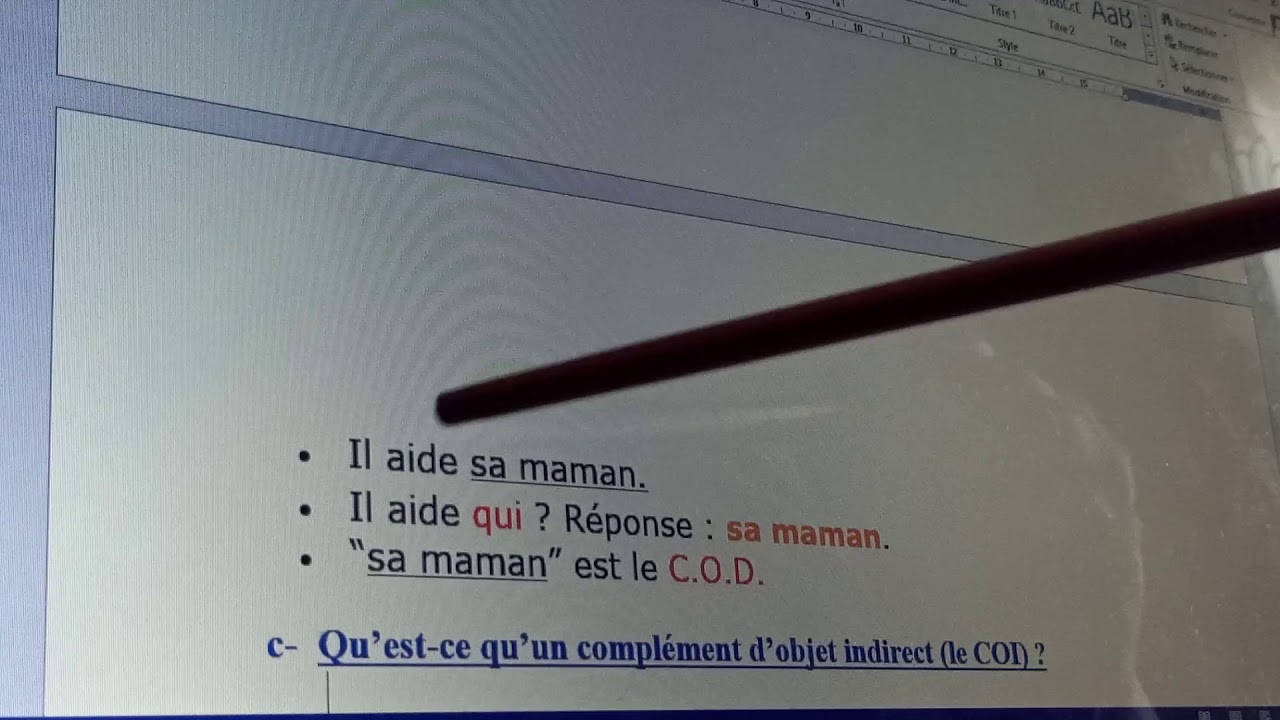 GRAMMAIRE: COD et COI