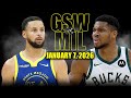 Golden State Warriors vs Milwaukee Bucks Full Game Highlights – January 7, 2026 | NBA Season