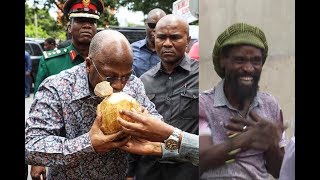 VICHEKO RAIS MAGUFULI AKINUNUA MADAFU NA KUNYWA, WANANCHI WAFURAHIA