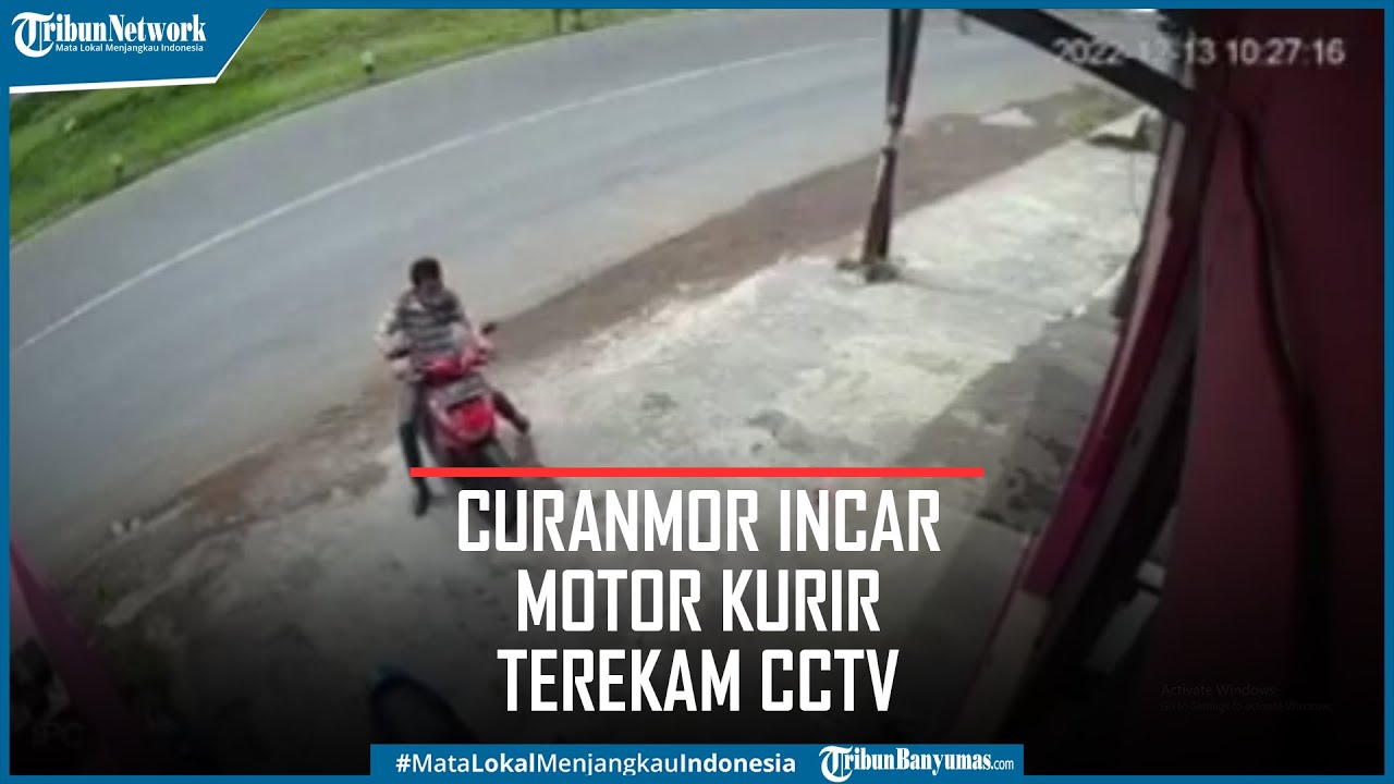 Aksi Curanmor Incar Motor Kurir Terekam CCTV di Majalengka