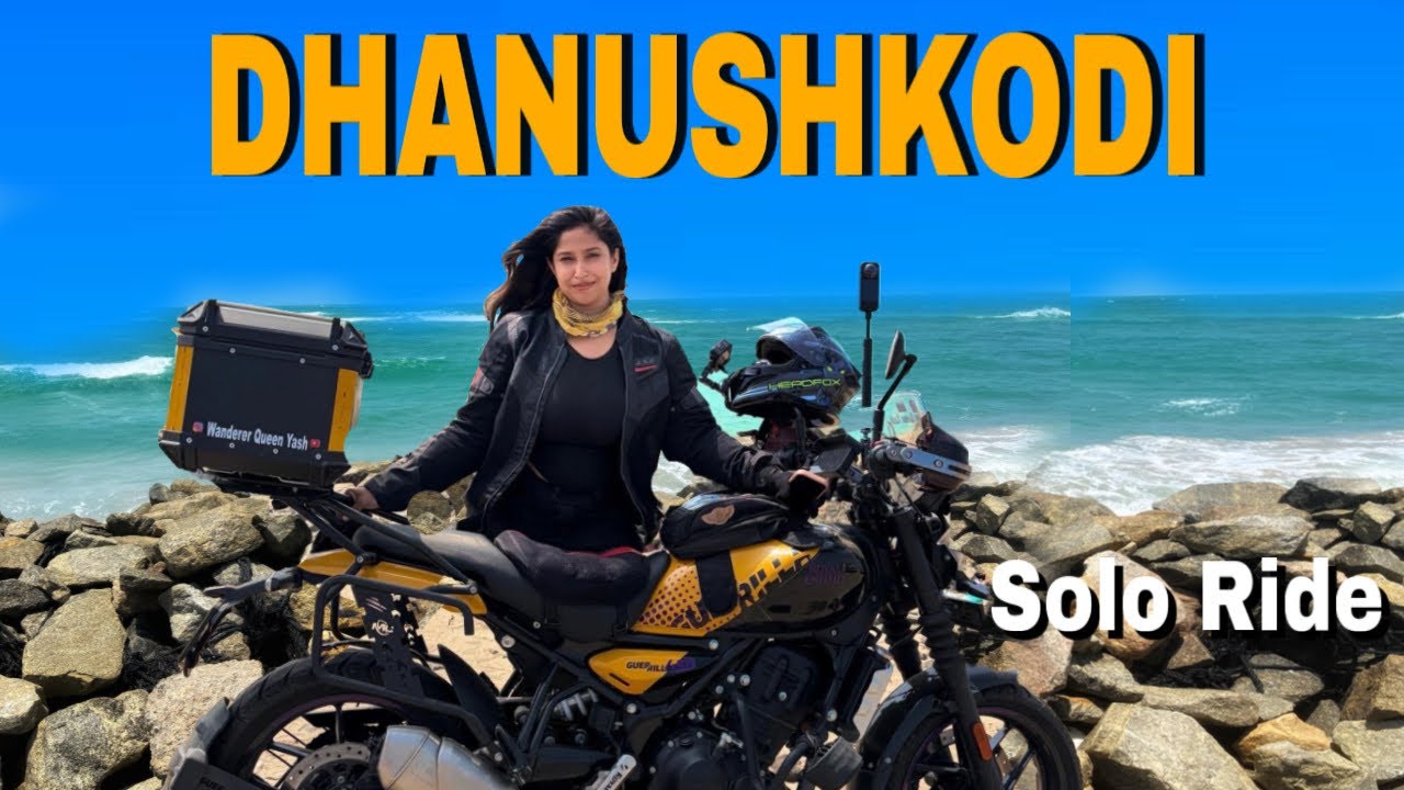 Haryana to Dhanushkodi 🌊🏍️A solo women, a bike, and the South Coast conquered ❤️
