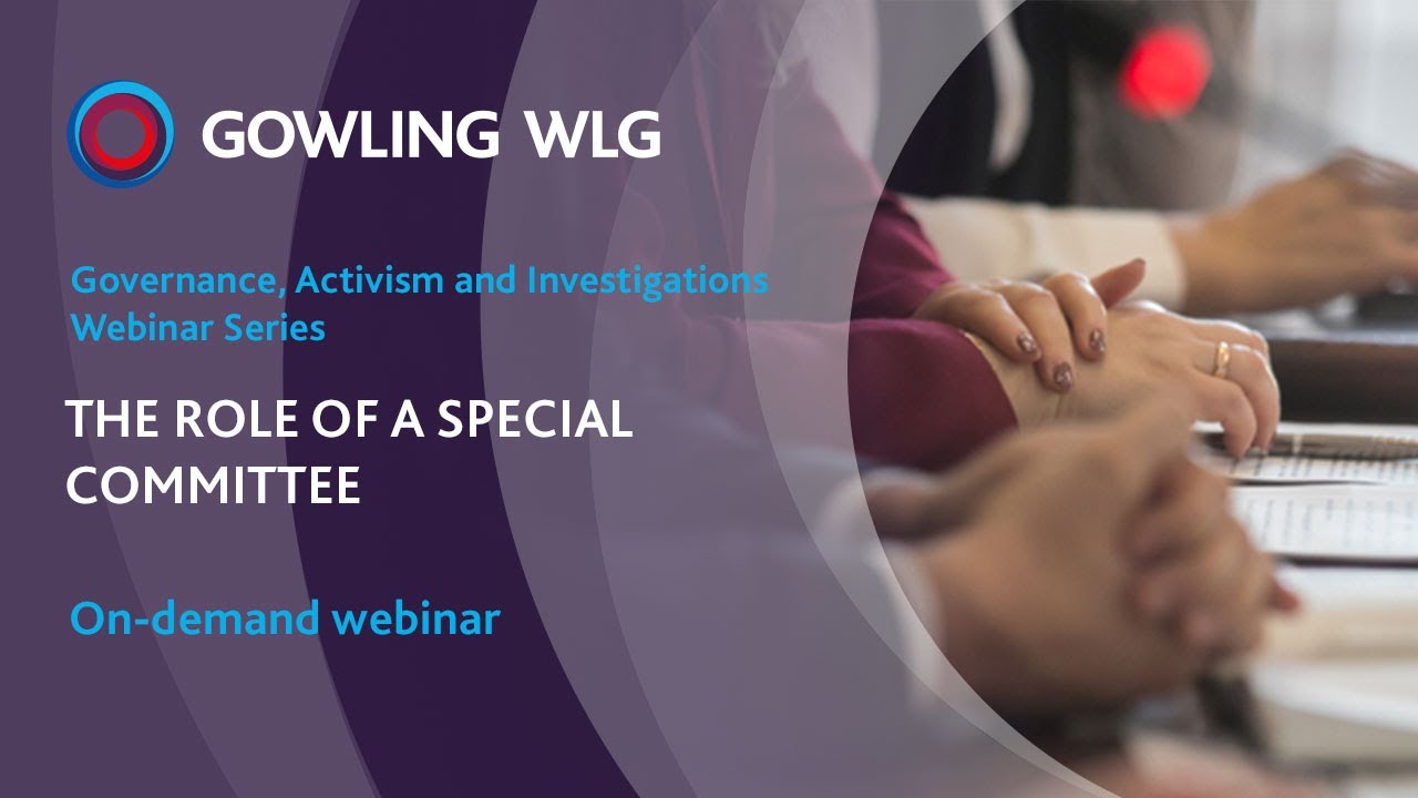 Governance, activism & investigations: The role of a special committee