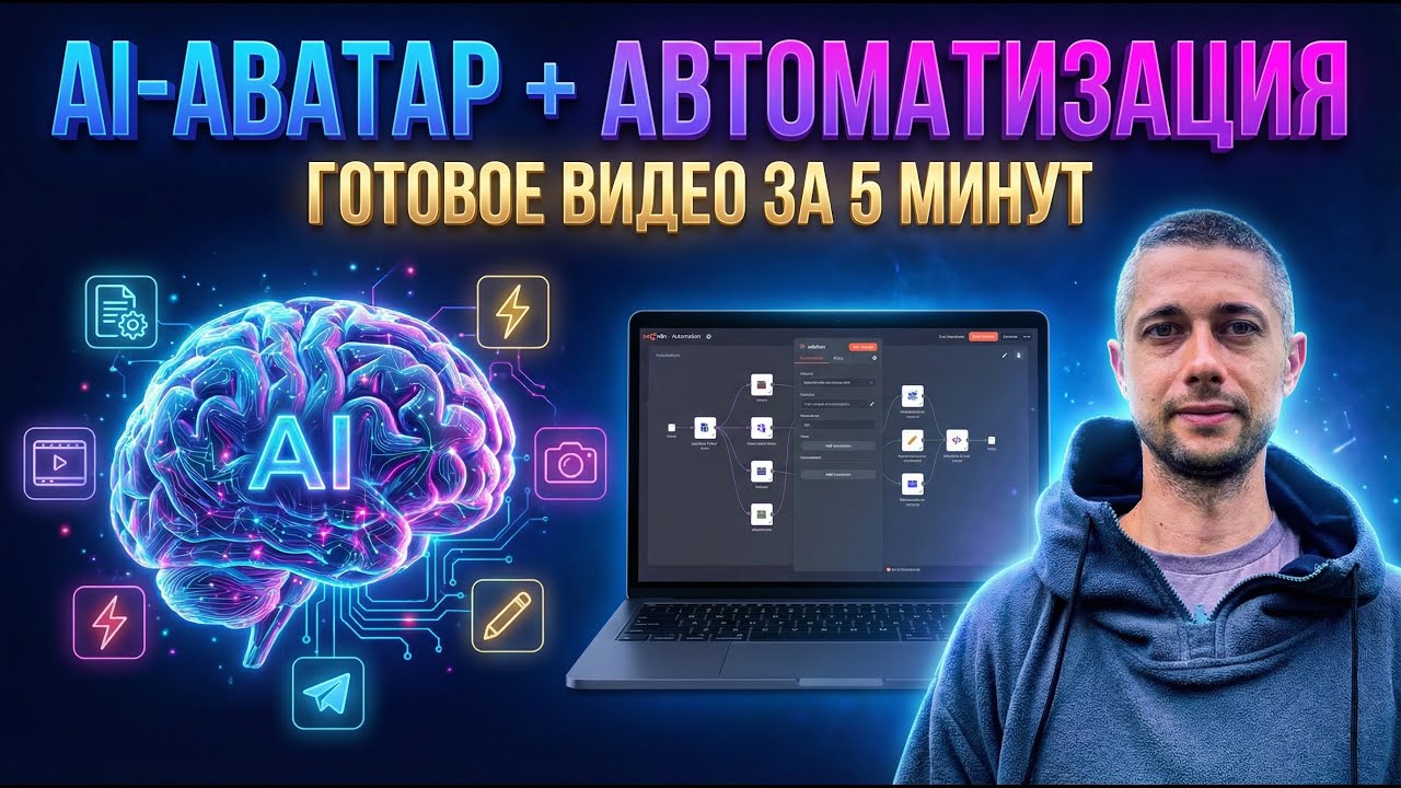 Как автоматически создавать видео с AI-аватаром: HeyGen + 11Labs + n8n (Полный гайд)