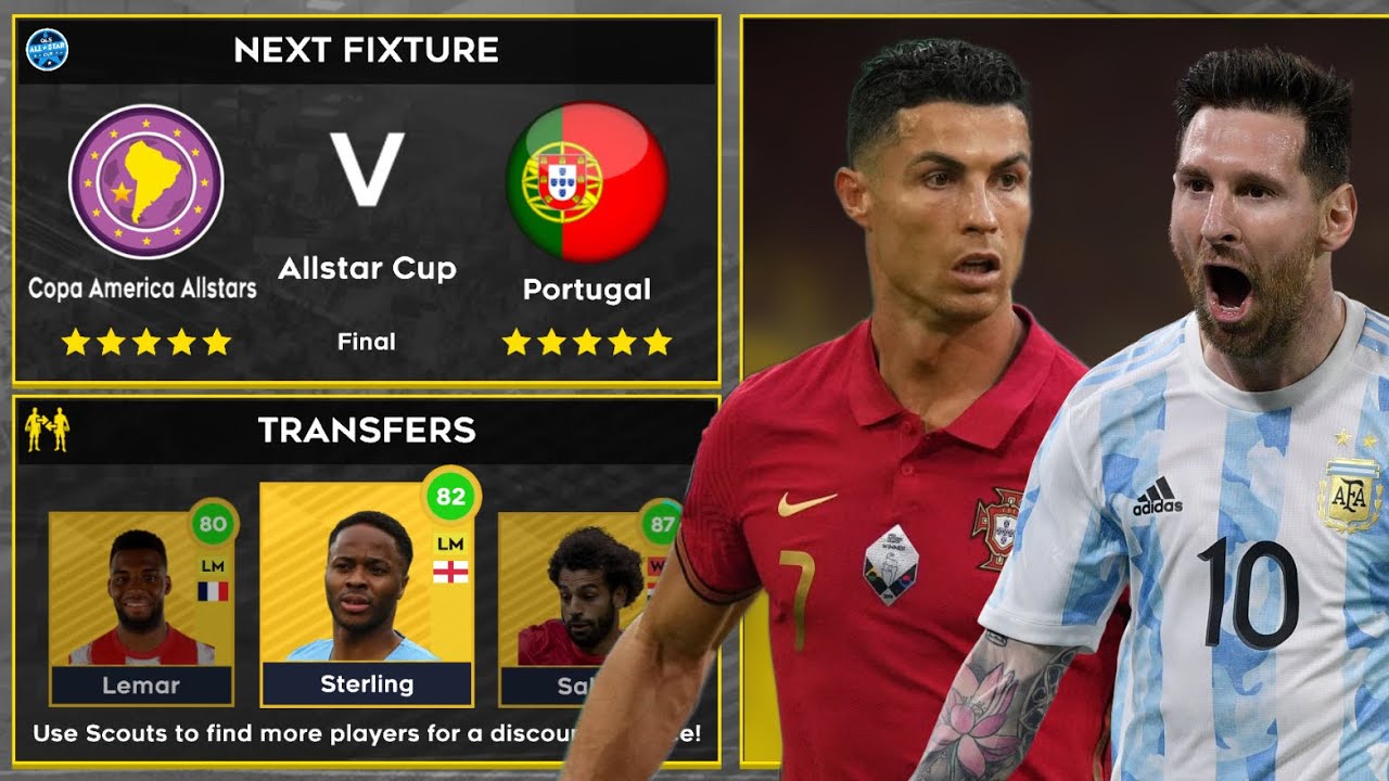 Download DLS 22 | Portugal vs Copa America Allstars | Messi vs Ronaldo | Dream League Soccer 2022 Gameplay