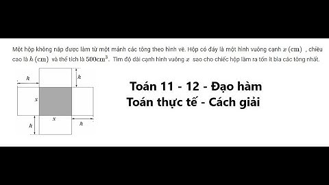 Một hộp không nắp được làm từ một mảnh các tông theo hình vẽ. Hộp có đáy là một hình vuông