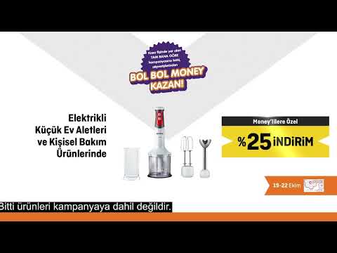 19-22 Ekim Tarihlerinde Küçük Ev Aletleri ve Kişisel Bakım Ürünlerinde Moneylilere Özel %25 İndirim - 19-22 Ekim Tarihlerinde Küçük Ev Aletleri ve Kişisel Bakım Ürünlerinde Moneylilere Özel %25 İndirim