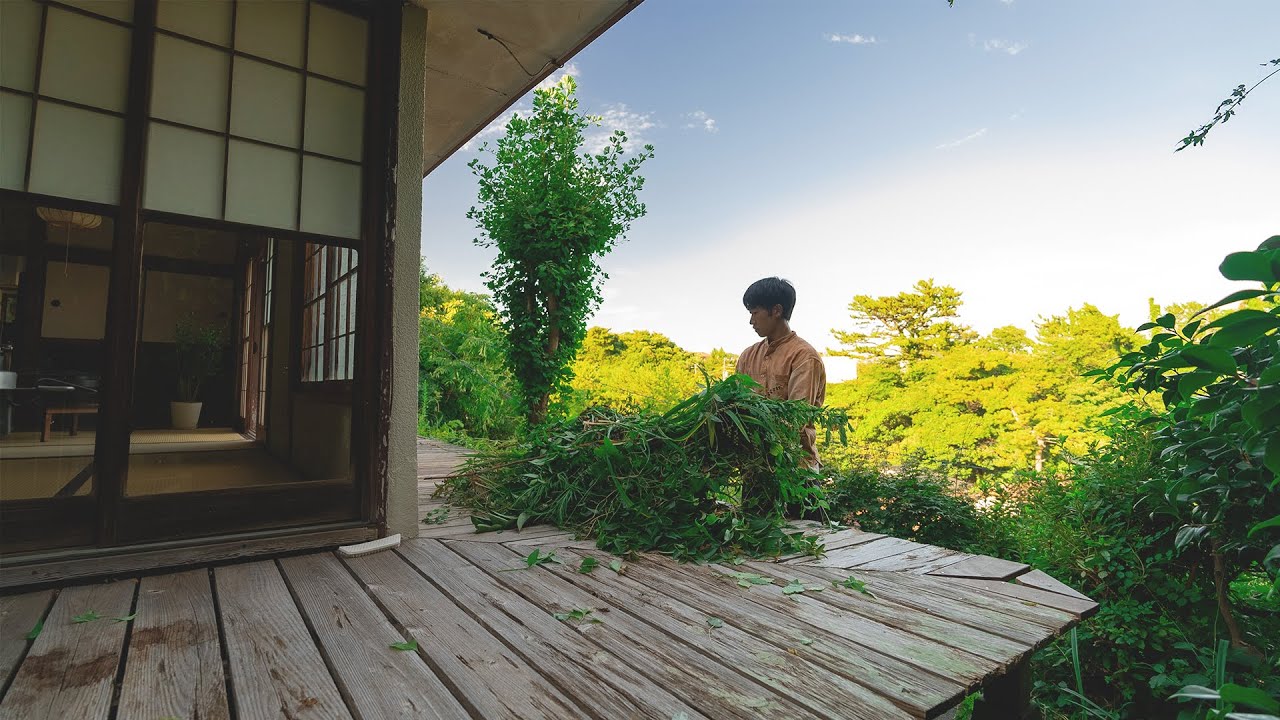 縁側の先に潜む危険...古民家の巨大な庭を開拓。