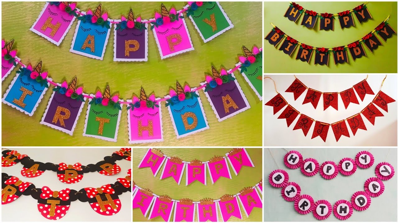 Easy to Make Paper Banner for Birthday - DIY Birthday Decoration 