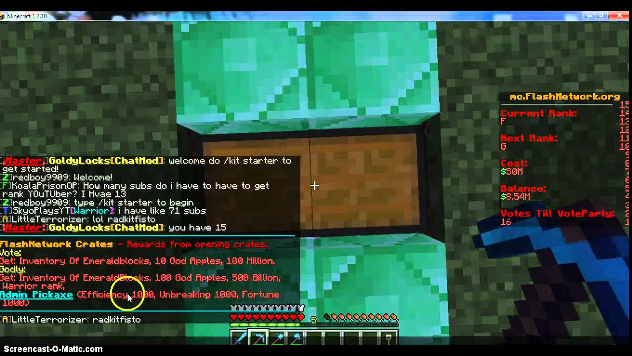 Minecraft 1.7.10 OP Prison Server Review