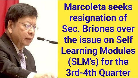 Marcoleta seeks resignation of Sec. Briones over the issue on Self Learning Modules for 3-4 Quarter