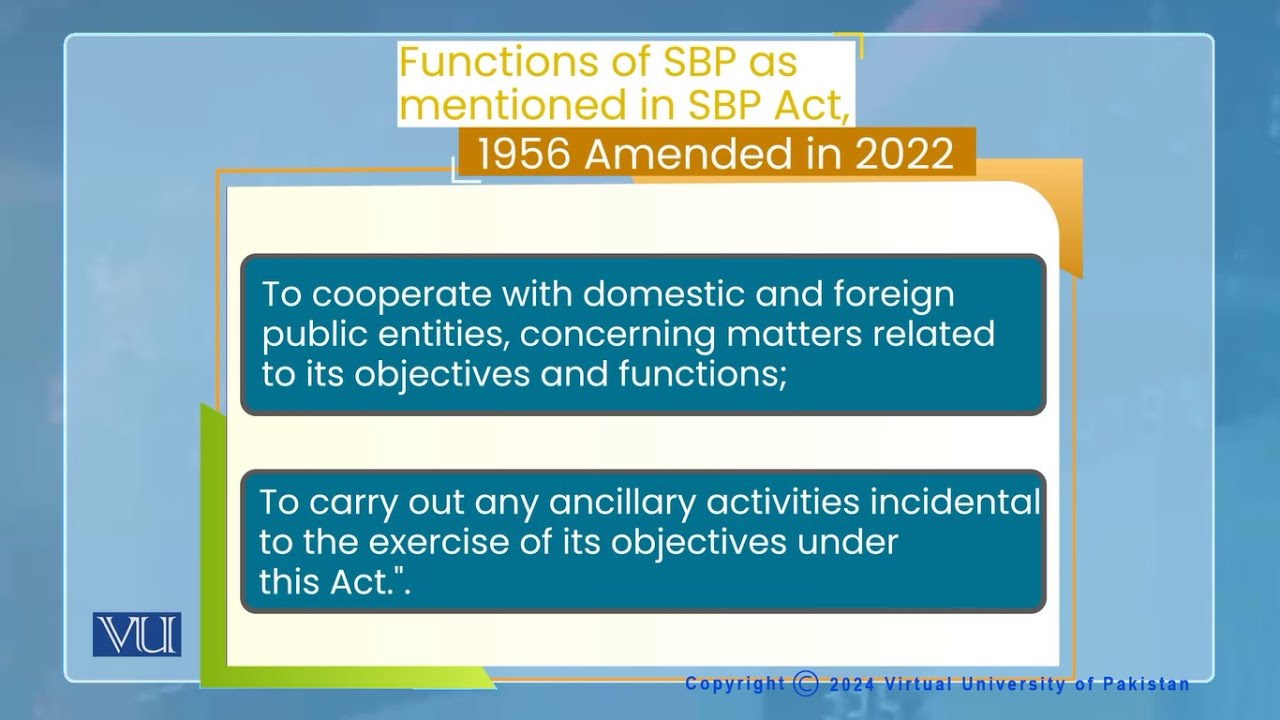 Central Banking: Functions of State Bank of Pakistan | Monetary Economics | ECO604_Topic115