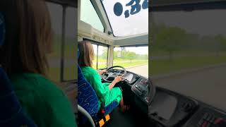 Mandalar Minn Express Founder Woman Driving Skill On Highway with Man City-state Bus #bus #travel screenshot 4