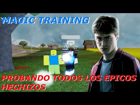 Probando Epicos Hechizos Magicos Roblox Magic Training - magic training roblox spell list