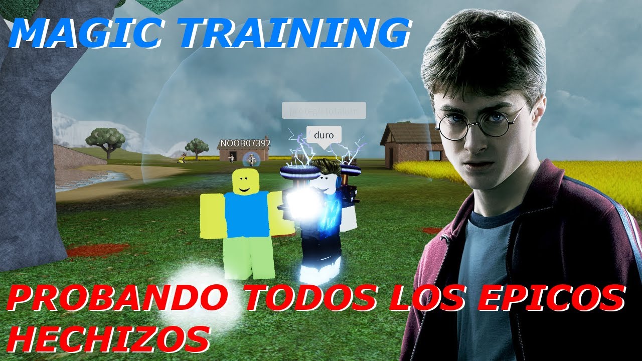 Probando Epicos Hechizos Magicos Roblox Magic Training Espanol