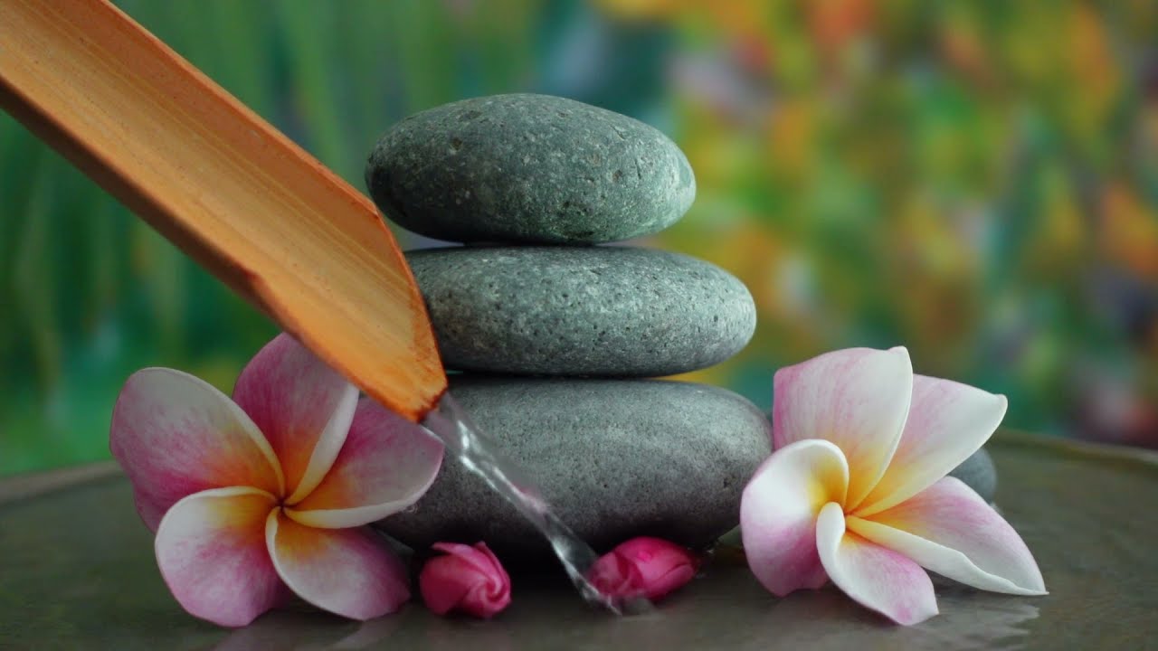 Relaxing Bamboo Water Fountain, Calming Water Music Soundscape for Meditation