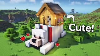 ⛏️ Minecraft :: How to build a Cute Wolf House 🐺🏠 [마인크래프트 귀여운 늑대 위에 있는 집짓기 건축강좌]