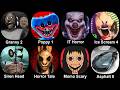 Granny 2, Poppy 1, IT Horror Clown, Ice Scream 4, Siren Head, Horror Tale, Momo Scary, Asphalt 8