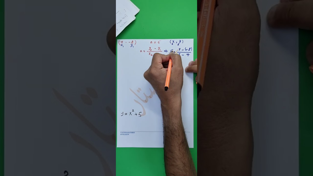 الدوال والغايات ايجاد معادلة خط المستقيم محاضرة ٨