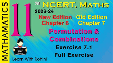 Permutations & Combination | Chapter 7 | Ex7.1 | Full Exercise | NCERT | Maths | Tamil | class 11