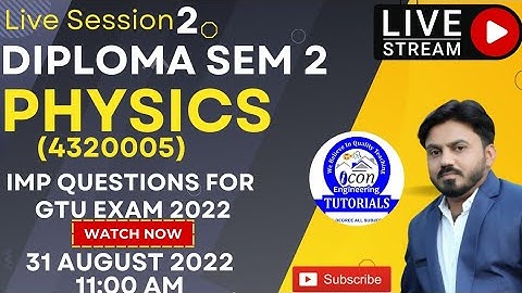 DIPLOMA SEM 2 PHYSICS IMP FOR GTU EXAM || PART 2 || SEM 2 IMP ALL BRANCH GTU