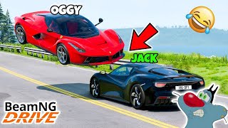 OGGY AND JACK REACTED TO BEST CRASHES OF THE MONTH #1 BEAMNG DRIVE!