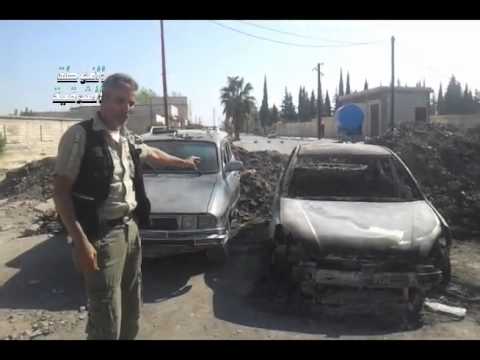 شام ريف دمشق بيت نايم اثار الدمار والكتابات التي خلفتها عصابات الاسد 17 10 2012