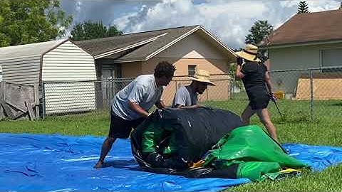Roll up the bounce house combo inflatable waterslide - August 17, 2020