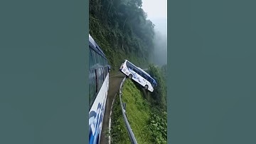 TERRIFYING: Wild Elephant ATTACKS Tourist Bus on Deadly Cliff Edge 😱🐘