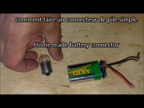 Comment faire un connecteur de pile GRATUIT !!! home made connector for 0 $  كيف تصنع وصلة لبطارية 