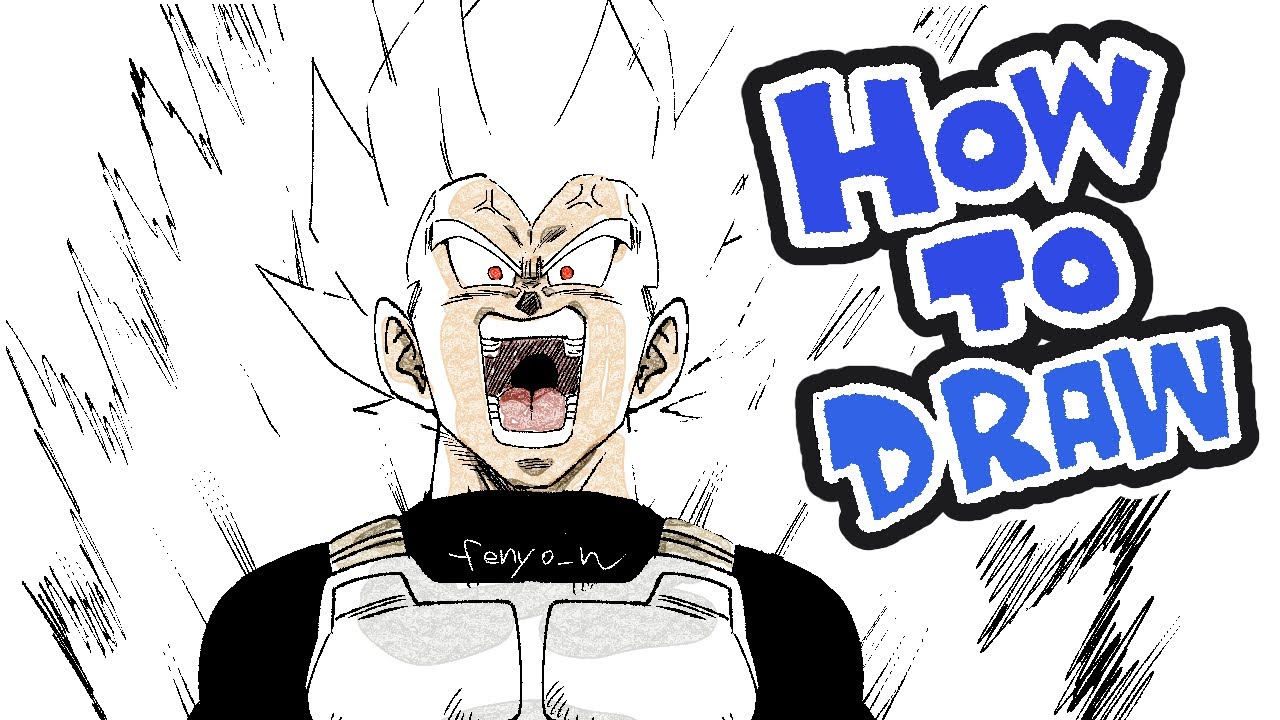 DRAGONBALL】How to draw VEGETA(SS)【Shouting face】 - YouTube