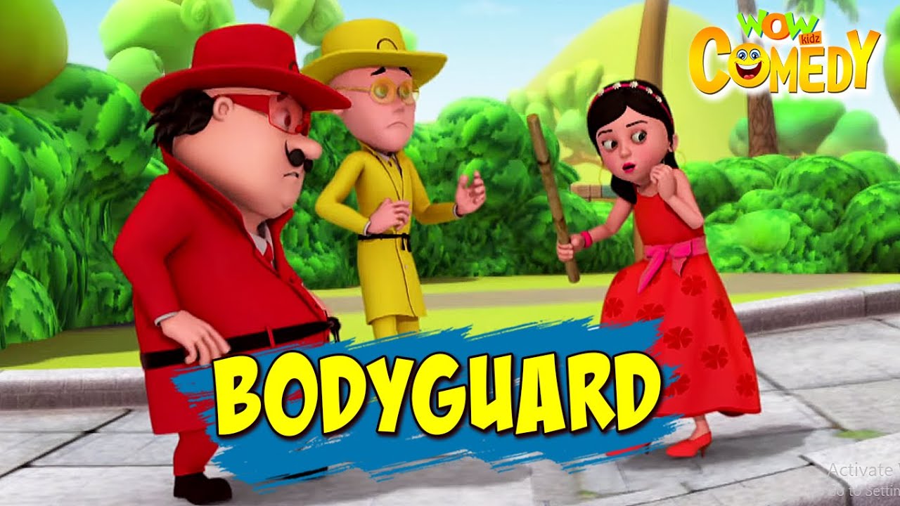 Motu Patlu  EP23B  Bodyguard  Funny Videos For Kids  Wow Kidz Comedy