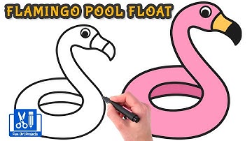 How To Draw Flamingo Pool Floatie | How To Draw Cute Things Step By Step