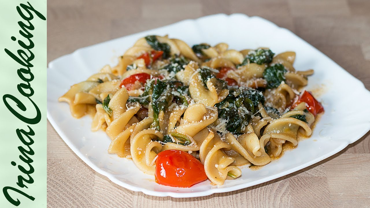 ⁣ПАСТА (ФУСИЛЛОНИ) со шпинатом ○ УЖИН за 15 минут | Fusilloni Pasta with Spinach & Tomatoes