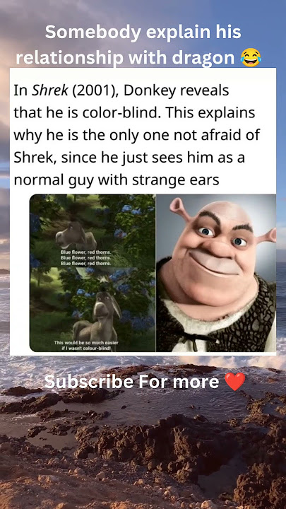 Shrek's donkey is colourblind 🐸 #shrek #shrek5 #moviefacts #movietrivia #movie #philarious #funny
