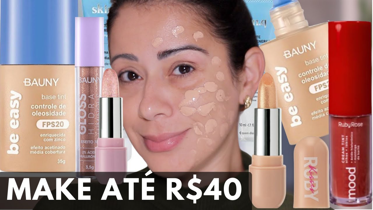BASE TINT NOVIDADE Da BAUNY, GLOSS HYDRA, BALM RUBY KISSES e Mais | MAKE BARATINHA