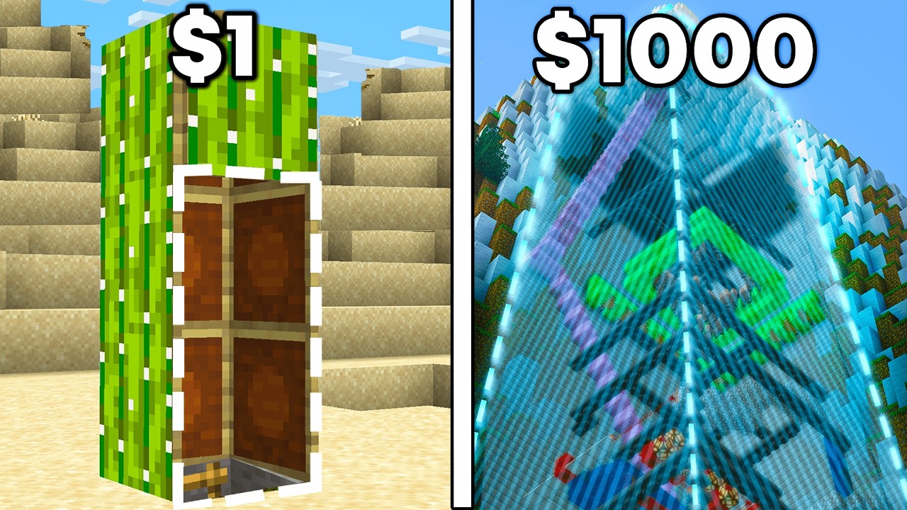 $1 VS $1000 Secret Base - YouTube
