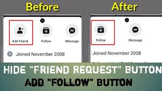 How to hide or remove "Friend request" Button from Facebook profile || Add "Follow" Button