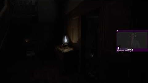 Girl gets scared when playing Layers of Fear