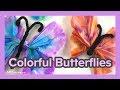 Colorful coffee filter butterfly craft by abcmousecom