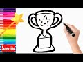 Menggambar dan Mewarnai Piala untuk balita || Drawing and painting trophy for kids and kindergarten