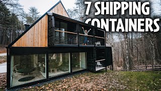 GIANT LUXURY Shipping Container Home Airbnb full tour!