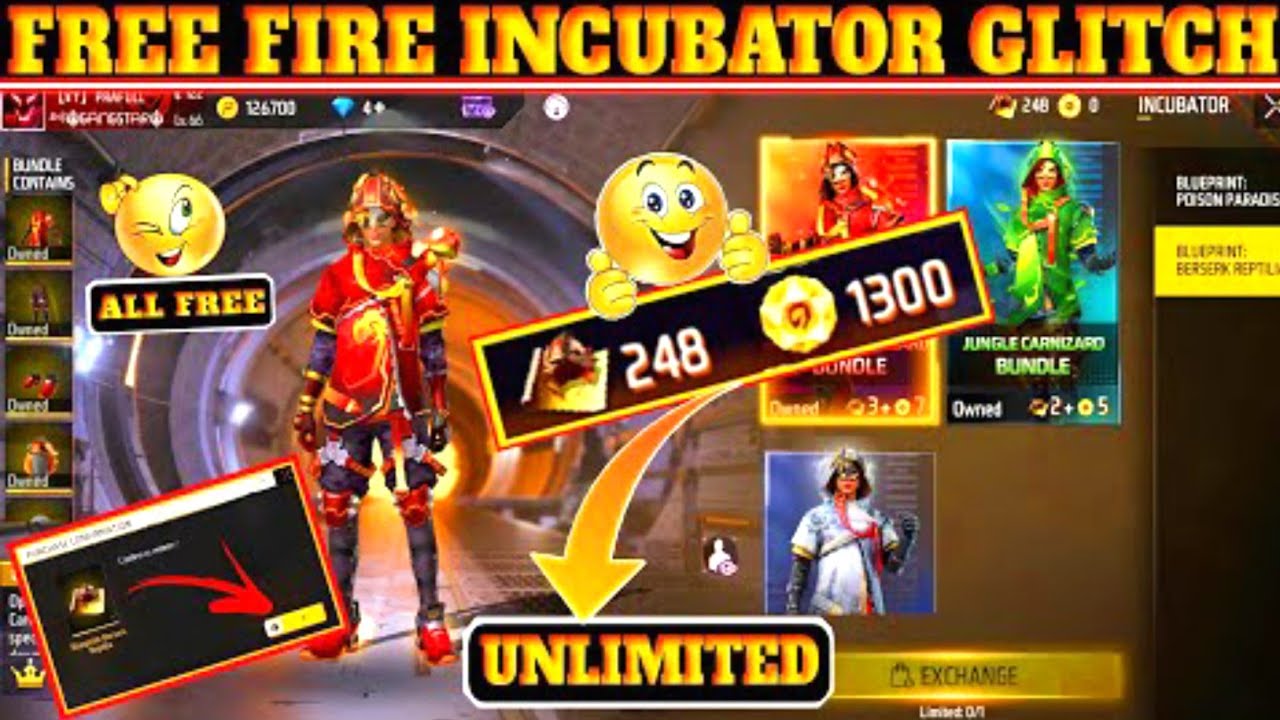 Free Unlimited Blueprint Glitch Free Fire | Free Fire New event | Free Fire Unlimited Blueprint