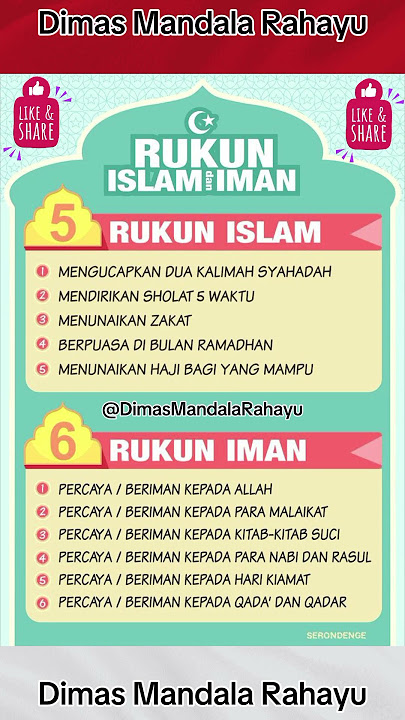 Rukun Islam Dan Rukun Iman | Mari Mengingat Agar Tidak Keliru #berbagiilmu #rukunislam #rukuniman