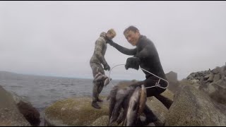 Spearfishing at the Westport Jetty on a Choppy Day