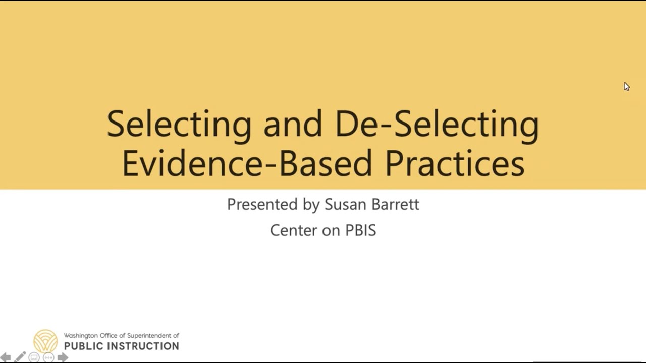 2B - Selecting and De Selecting Evidence Based Practices - YouTube