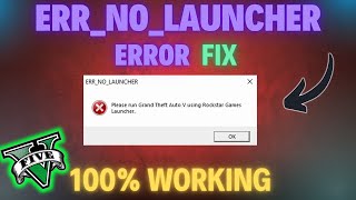 Fix GTA V (Play with Rockstar Games Launcher) Error | GTA 5 ERR_NO_LAUNCHER Fixed!🔥🫡