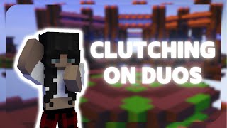 Clutching on duos | Hypixel Bedwars