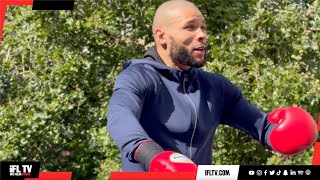 CHRIS EUBANK JR. WELCOMES BOOING FANS IN THE RING... BUT NONE TOOK UP THE OFFER / PUBLIC WORKOUT