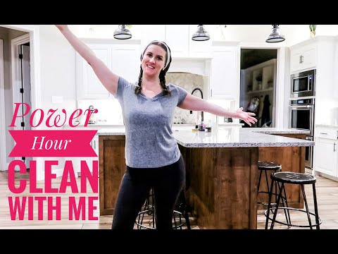 POWER HOUR CLEANING CHALLENGE | SPEED CLEAN WITH ME | DITL MOM OF 4 | HOW MUCH CAN I CLEAN?