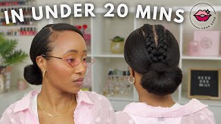 Swoop Bang French Braid Bun on Natural Hair | 20 mins or Less w/ AseaMae Ep 1 screenshot 4